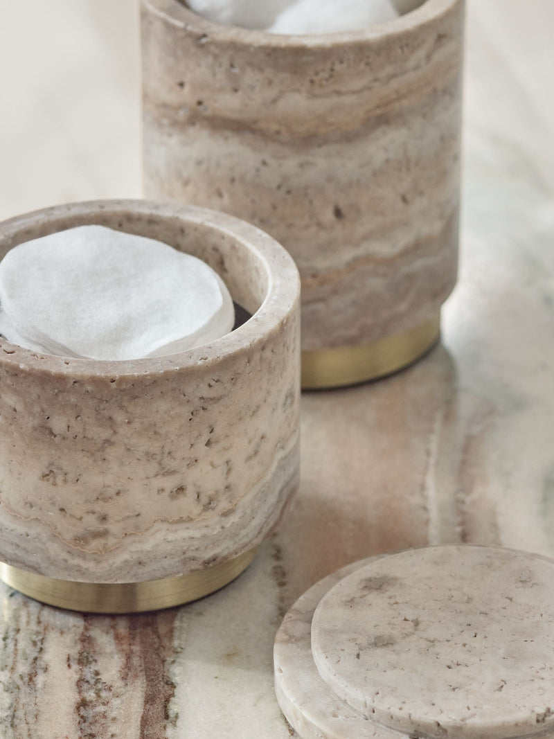 Grey Marble N. premium stacking storage jars 18cm - British product
