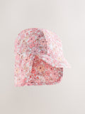 Coral floral swim legionnaire hat children 3mths-10yrs, imported from the UK
