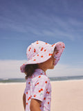 Swim hat pink cherry gingham for children (British brand)