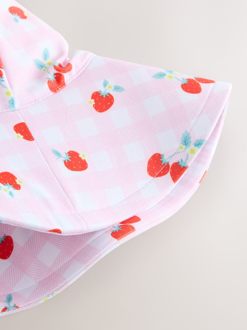 Swim hat pink cherry gingham for children (British brand)