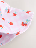 Swim hat pink cherry gingham for children (British brand)