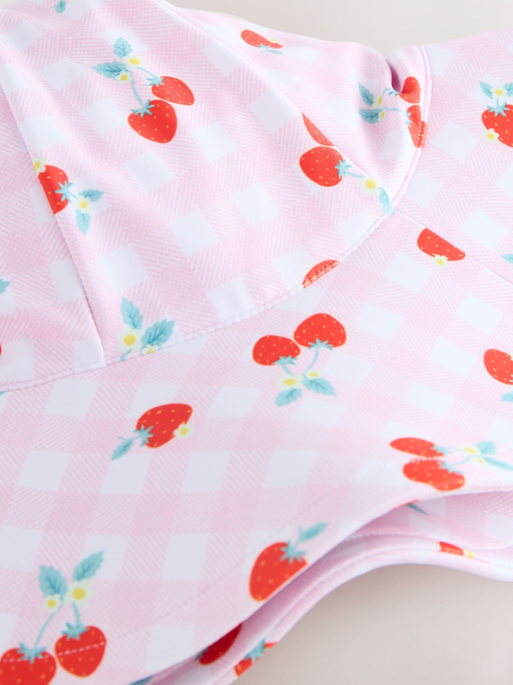 Swim hat pink cherry gingham for children (British brand)