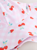 Swim hat pink cherry gingham for children (British brand)