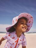 Swim hat pink cherry gingham for children (British brand)