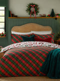 Furn Berry/Pine Nathalie Bows Reversible Duvet Cover and Pillowcase Set