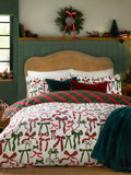 Nathalie Bows duvet cover set in berry/pine - British product