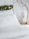 White Christmas snow crystal tufted duvet cover set - British product