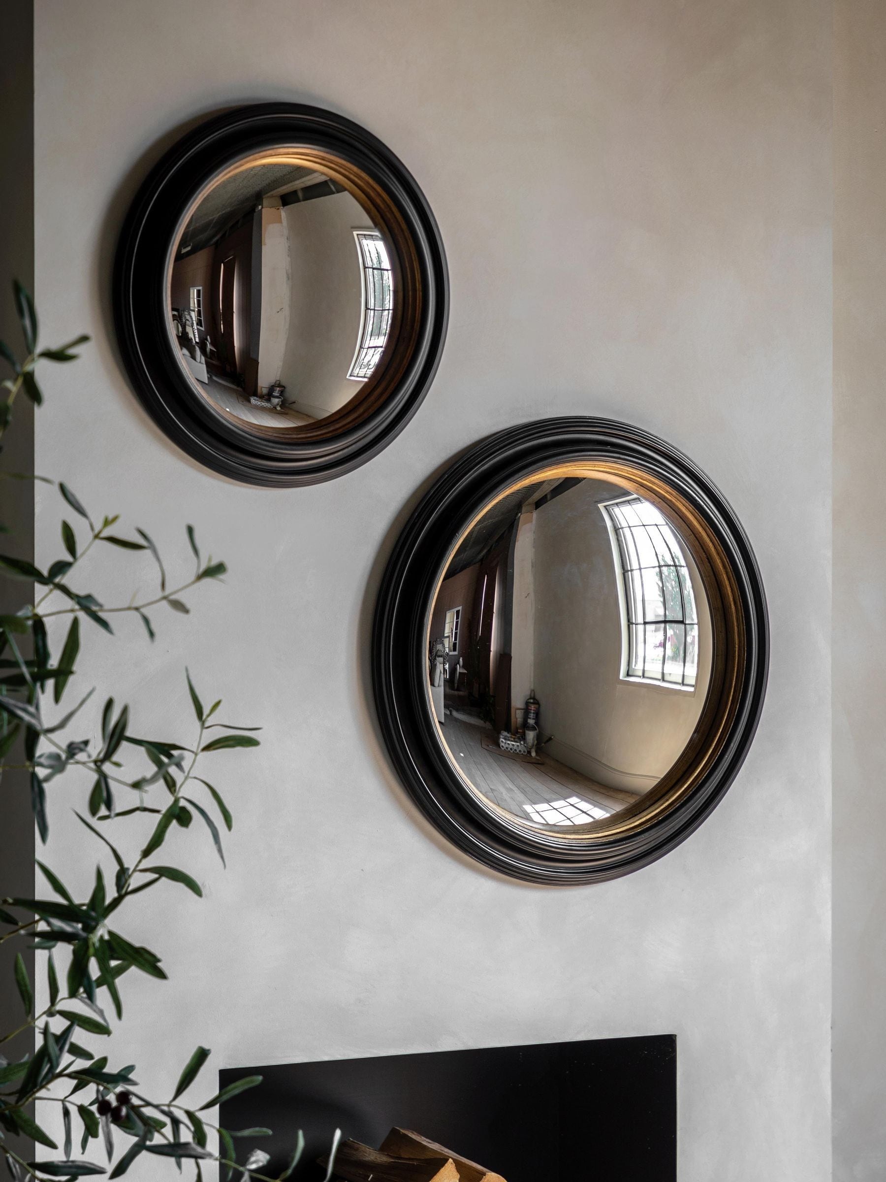 Gallery Home Black Rockfell convex mirror 63cm, UK version