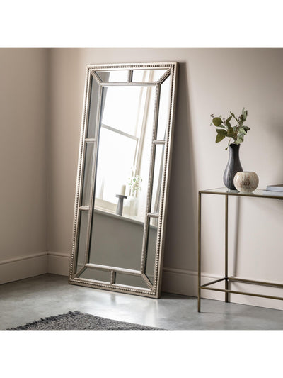 Next Gallery Home Silver Lawthorne Freestanding Leaner Mirror 157.5cm x 79cm- Buy online at McGrocer