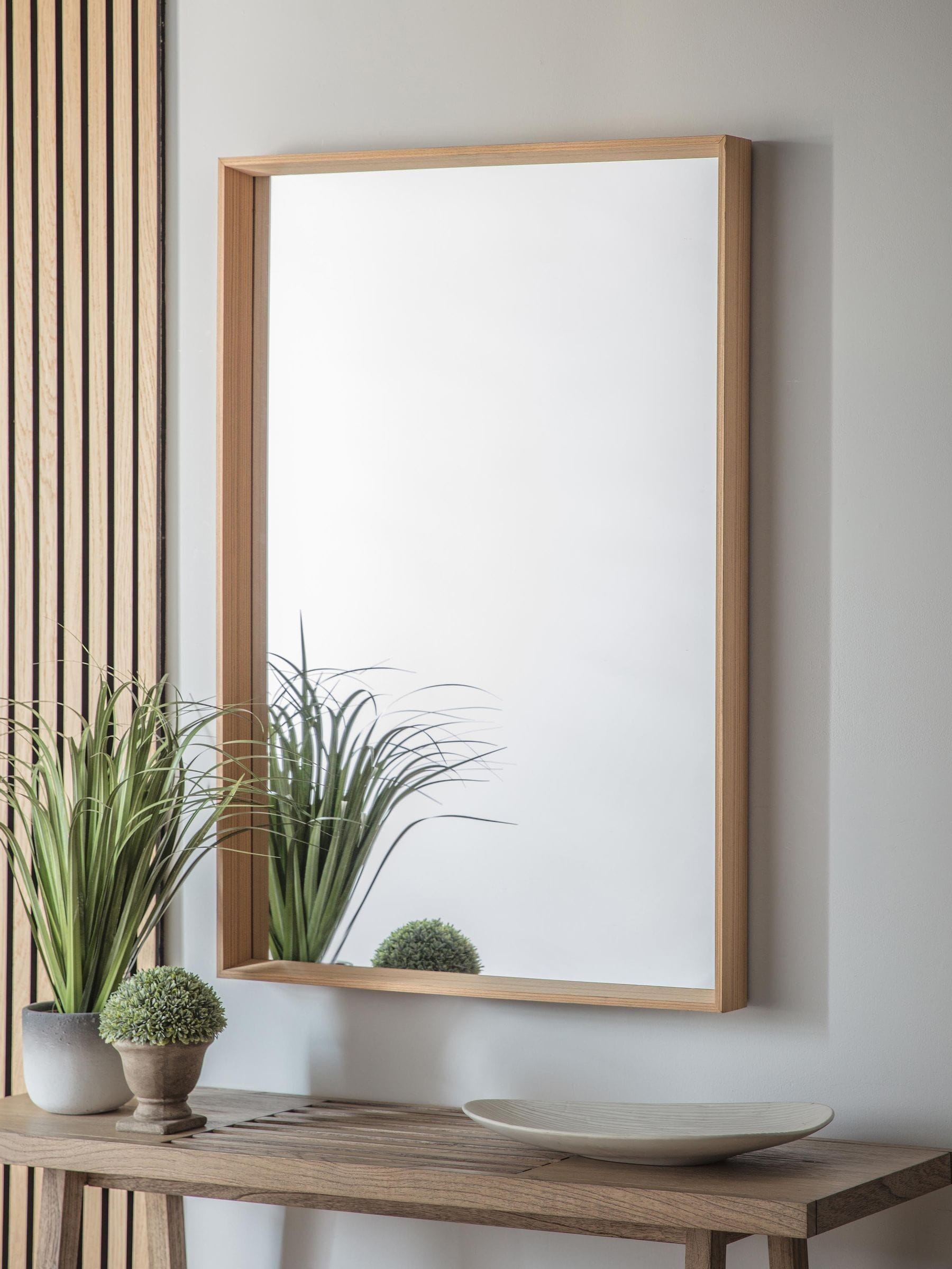 Gallery Home Comesta oak wood mirror 104.5cm x 74cm, UK version