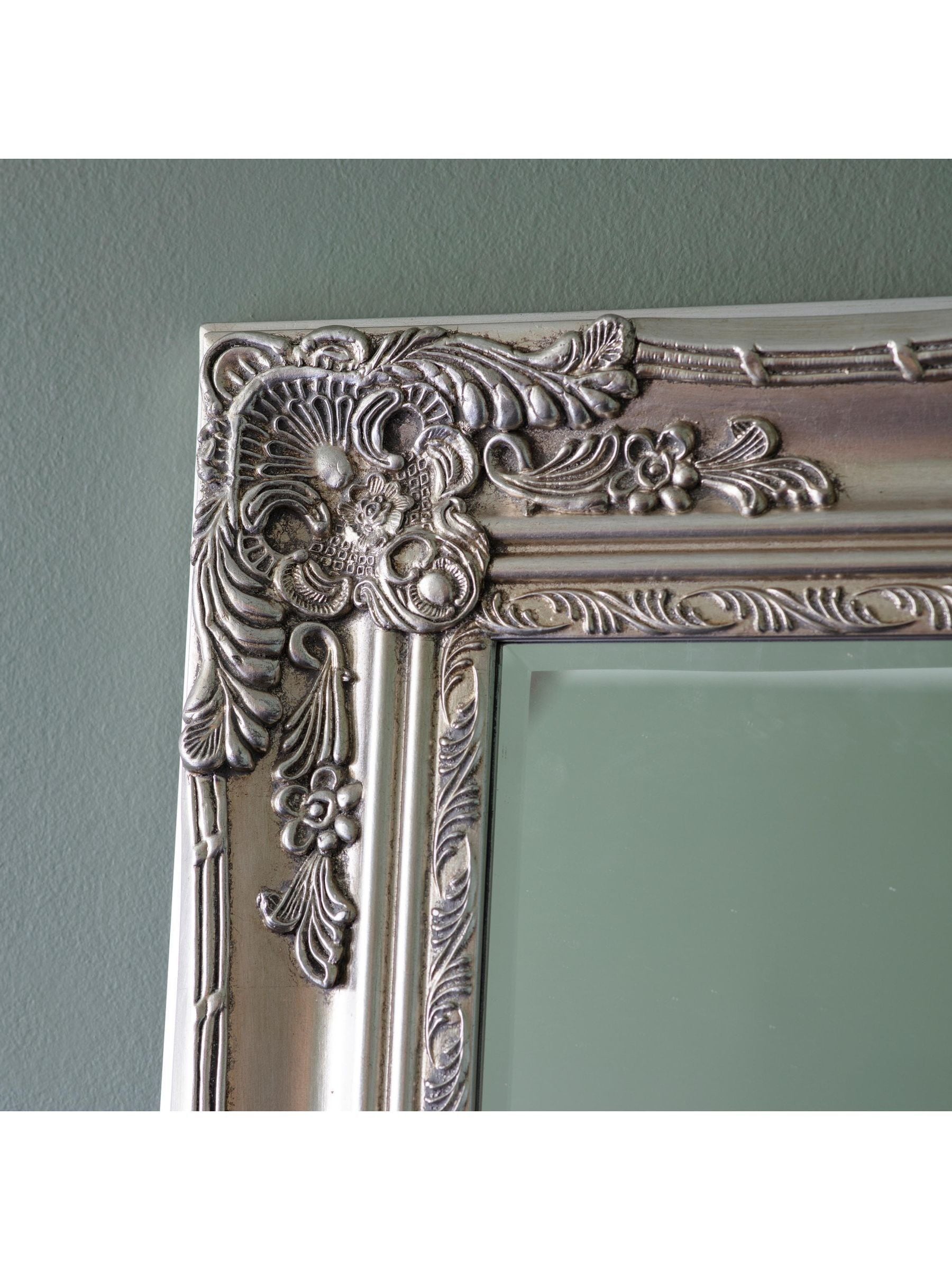 Gallery Home Silver Hampton Leaner Antique Mirror 170cm x 84cm, UK version