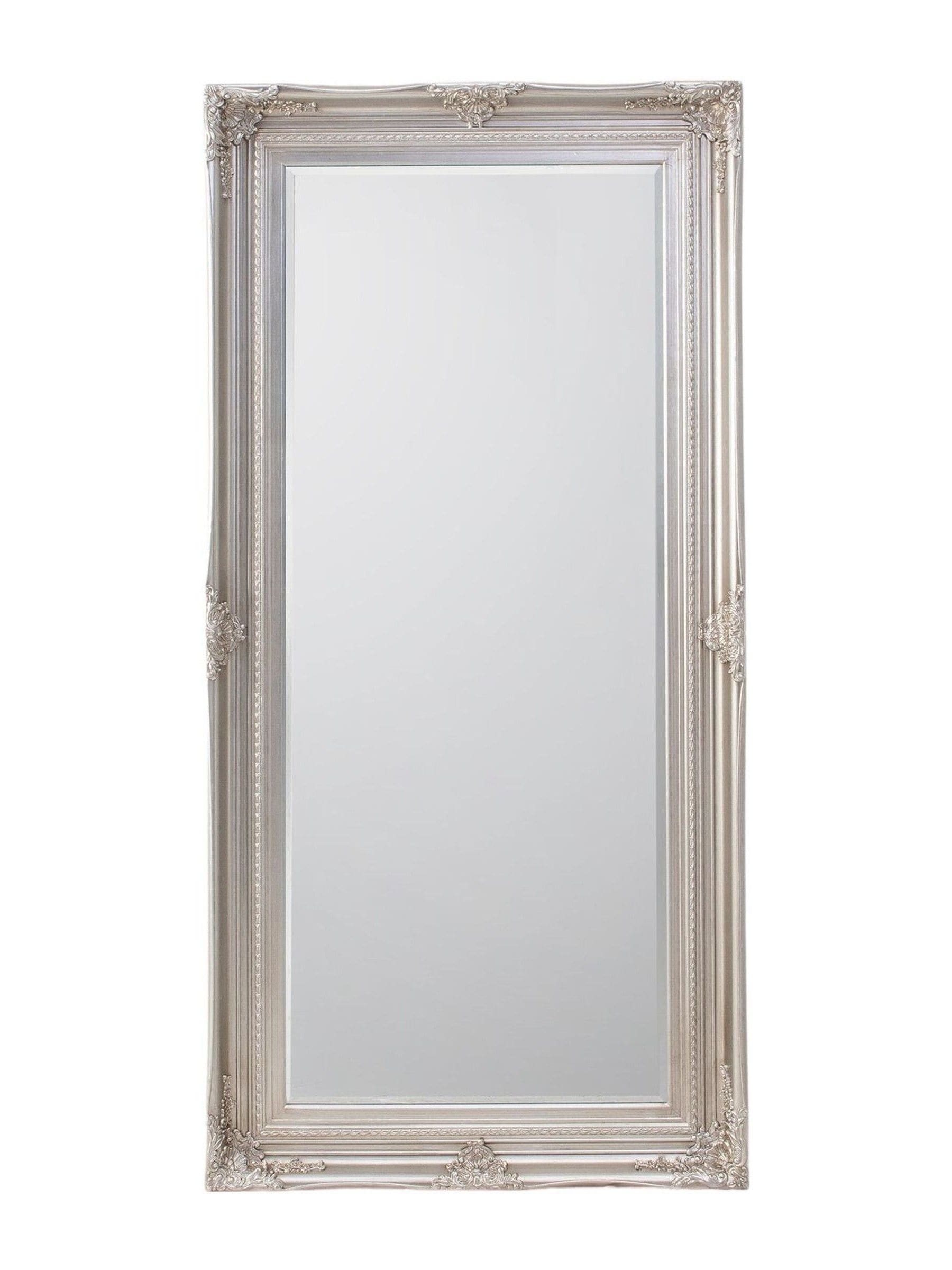 Gallery Home Silver Hampton Leaner Antique Mirror 170cm x 84cm, UK version