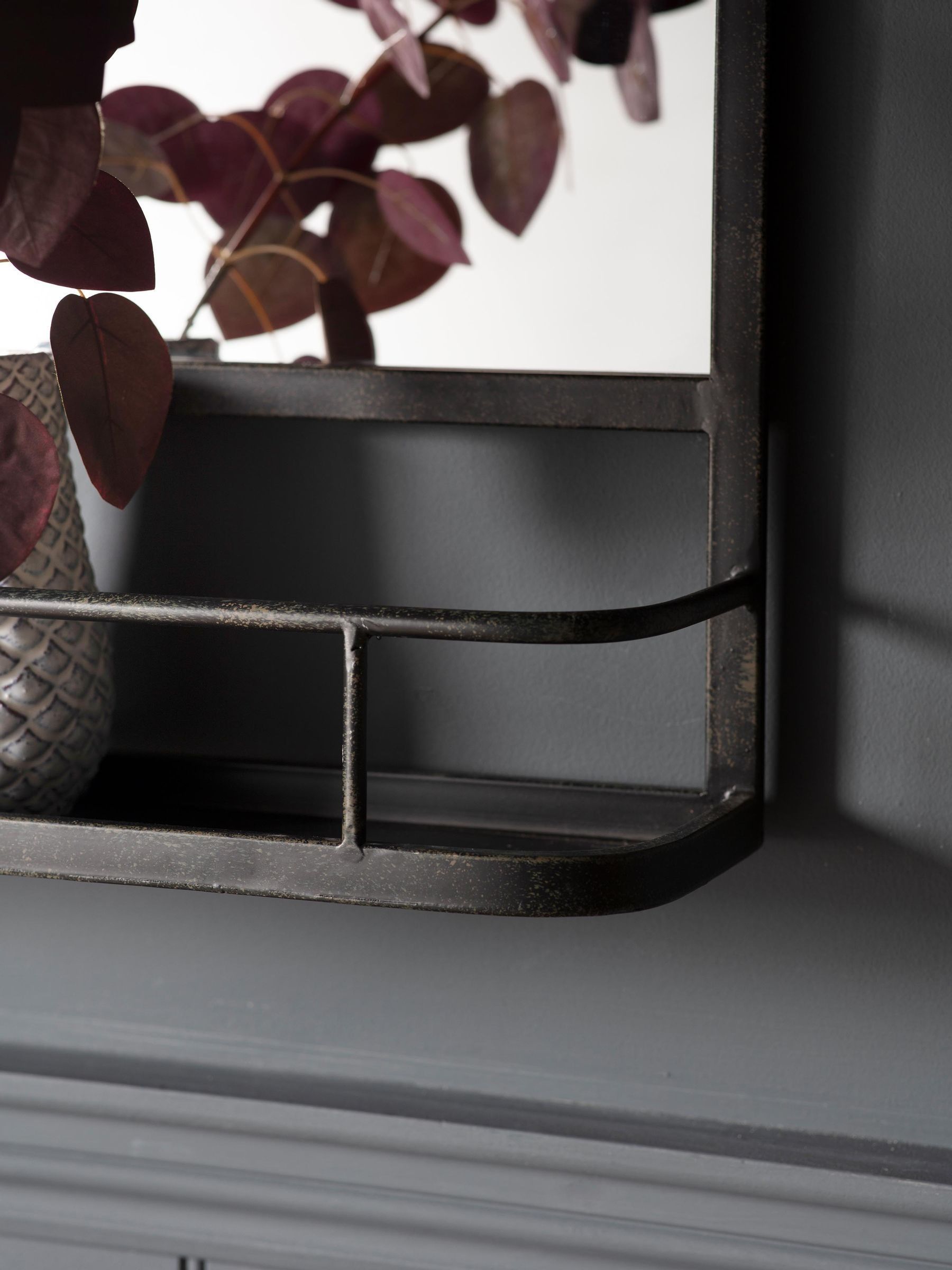 Gallery Home Grey Emrick overmantel mirror 106cm wide (British brand)