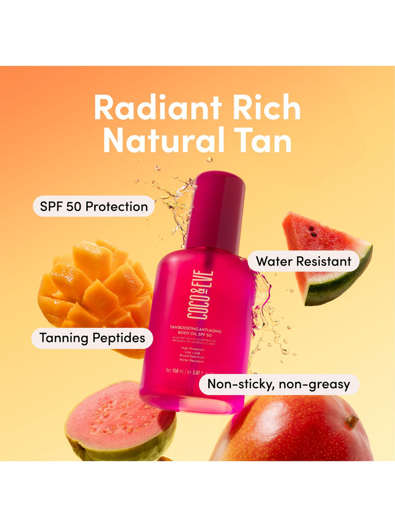 Coco & Eve Sunny Honey tan boosting anti-aging SPF50 body oil 150ml (British brand)