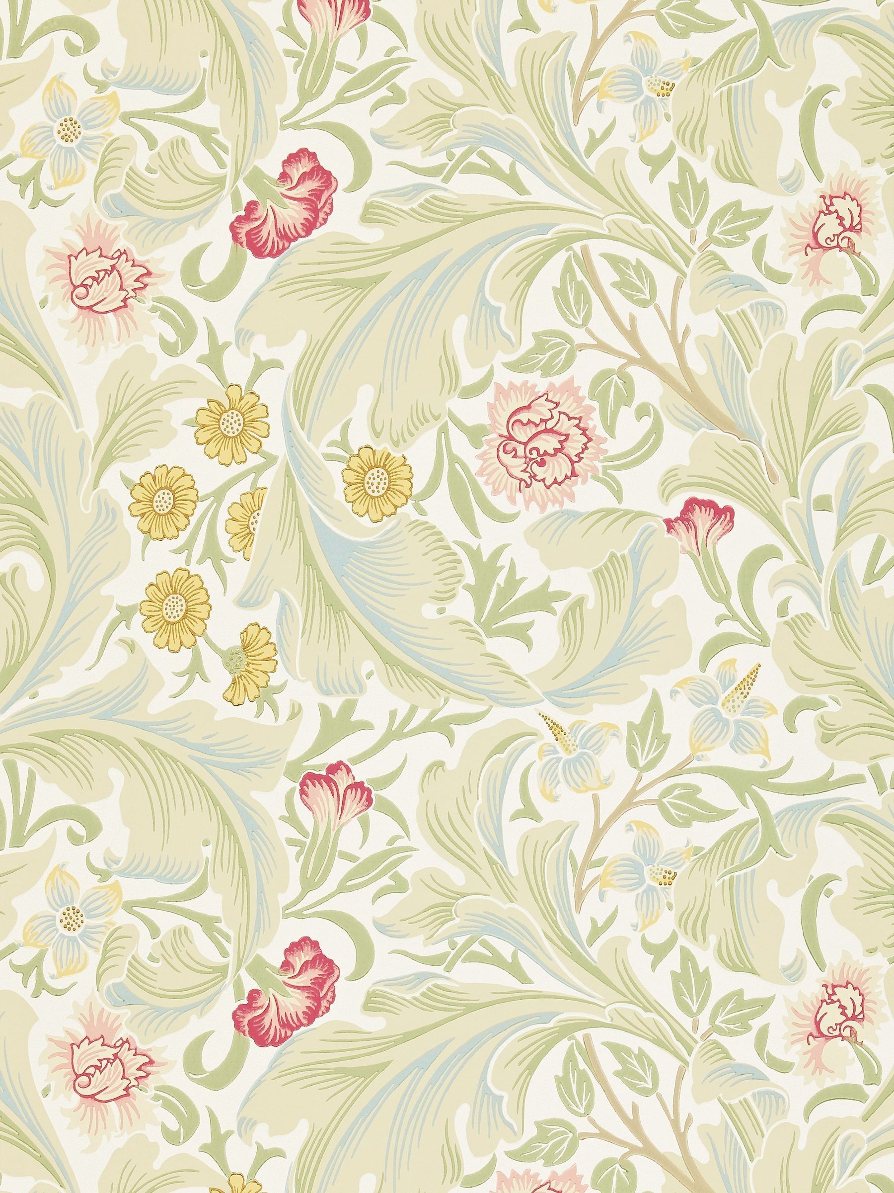 Morris & Co Leicester Marble Rose wallpaper sample A4, UK version
