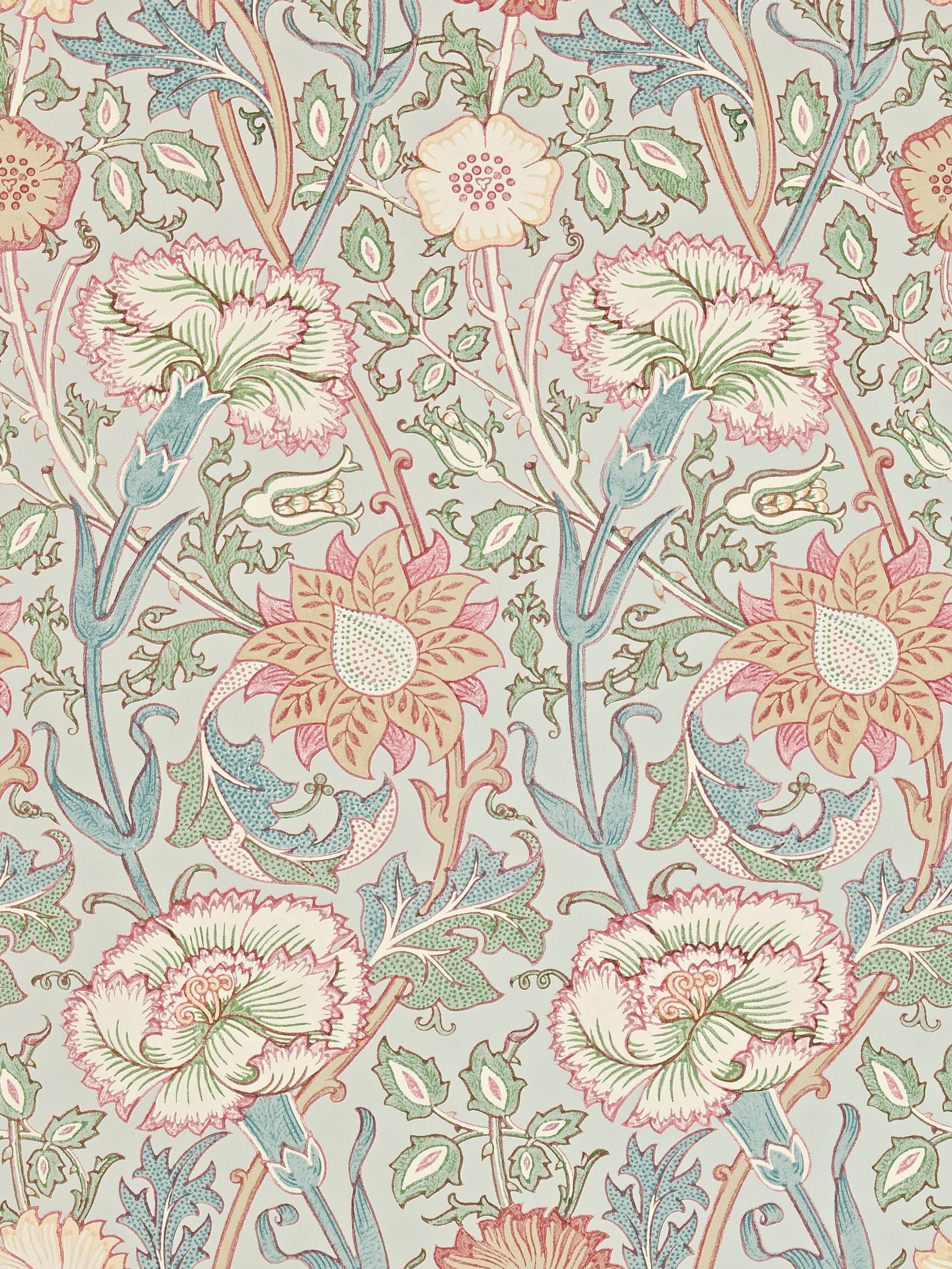 Morris & Co Pink Rose Indigo Friends Wallpaper Sample A4