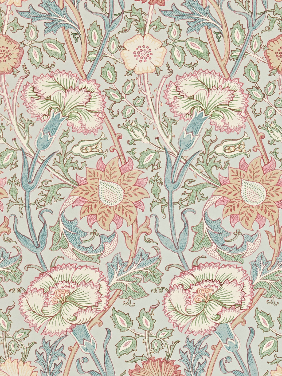 Morris & Co Pink Rose Indigo Friends Wallpaper Sample A4