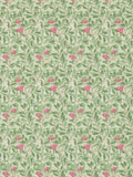 Morris & Co Arbutus Olive Pink wallpaper sample, imported from the UK