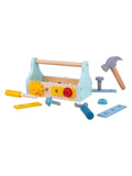 Tooky Toy wooden tool box with 17 accessories, imported from the UK