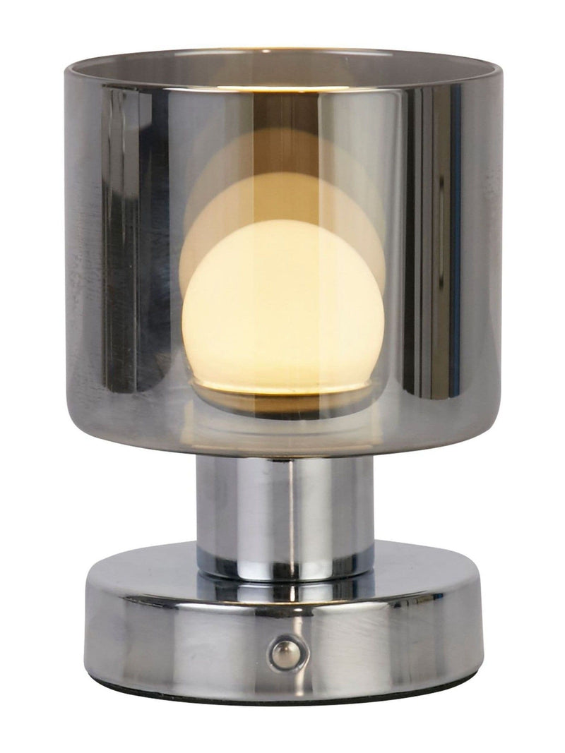 Searchlight table lamp chrome and smoked glass 15.5cm, UK version