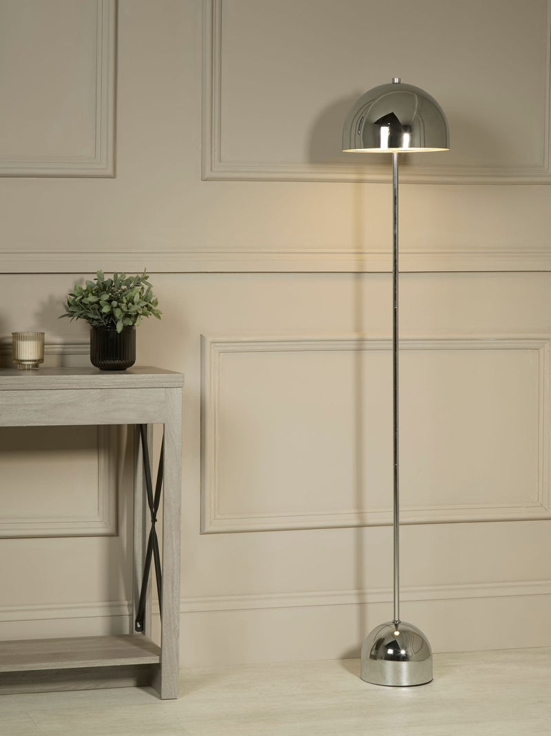 Searchlight Bellota chrome rechargeable LED floor lamp, UK version