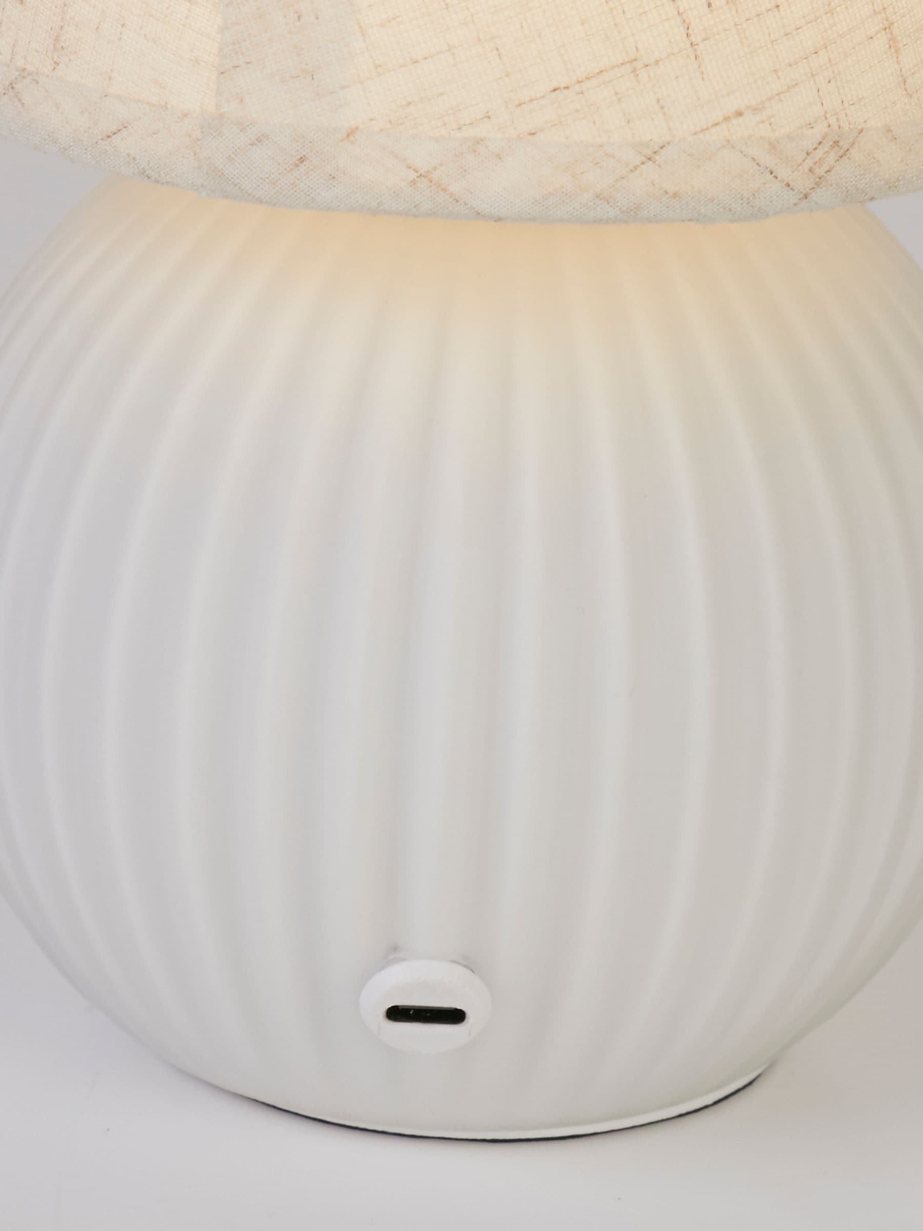 Searchlight Nordic Moon table lamp in white and gold, UK version
