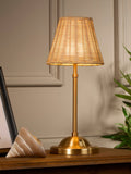 Searchlight rechargeable LED table lamp with rattan shade (British brand)