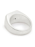 AllSaints Silver Tone Mens Chunky Hexagon Signet Ring
