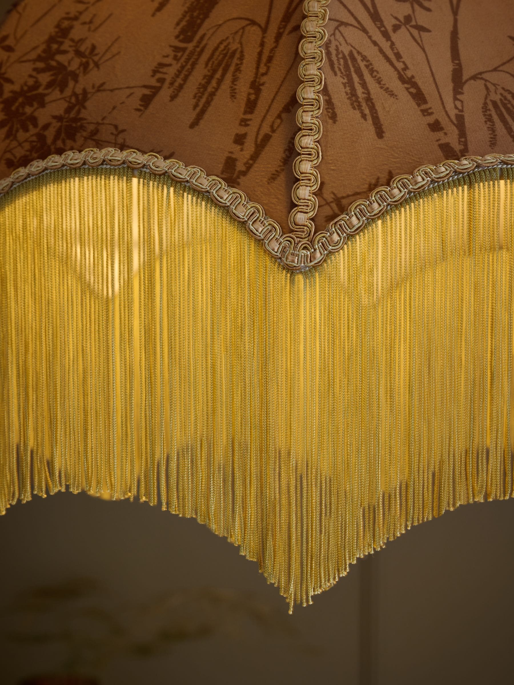 Arabella gold fringed pendant light 49cm (British brand)