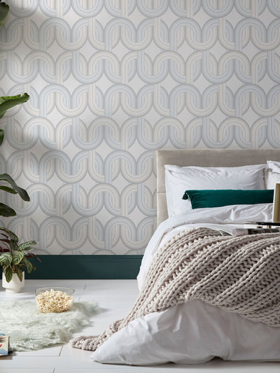 Next Graham & Brown Day Envy In the Loop Hazy A4 Wallpaper Sample- Buy online at McGrocer