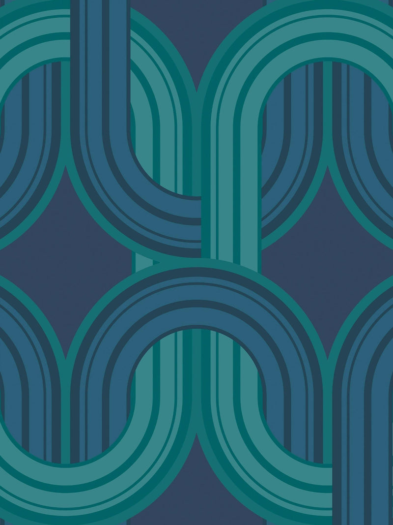 Graham & Brown Electric Blue Envy In the Loop wallpaper sample A4 (British brand)