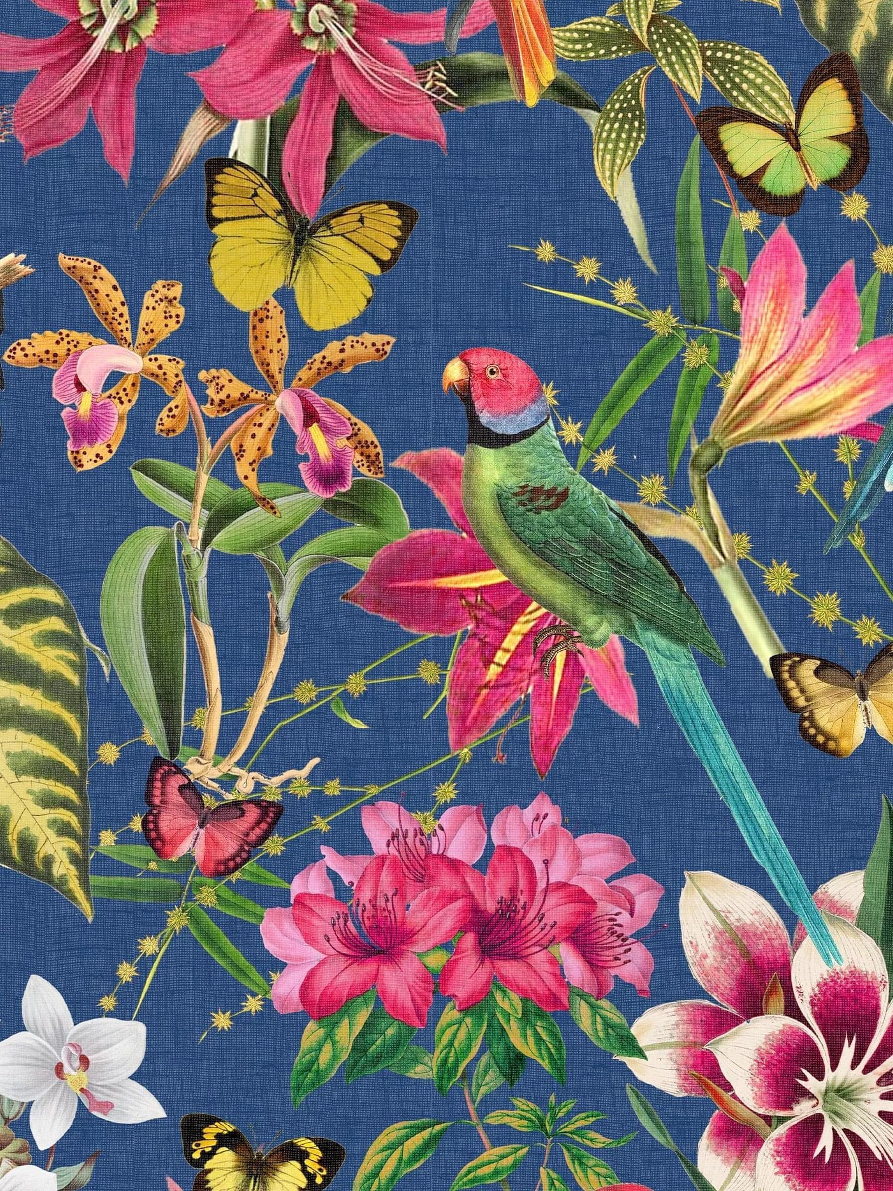 Graham & Brown Paradiso wallpaper sample deep navy, UK version