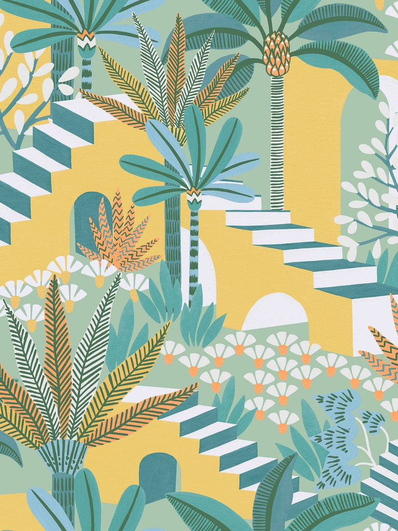 Graham & Brown Citron Envy Vacay wallpaper sample, UK version