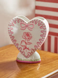 Cath Kidston pink heart shaped vase 21cm, imported from the UK