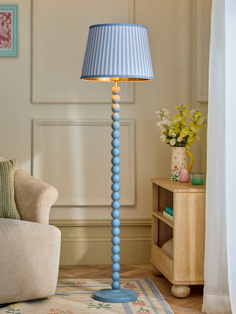 Millie blue stripe bobbin floor lamp 152.5cm, UK version