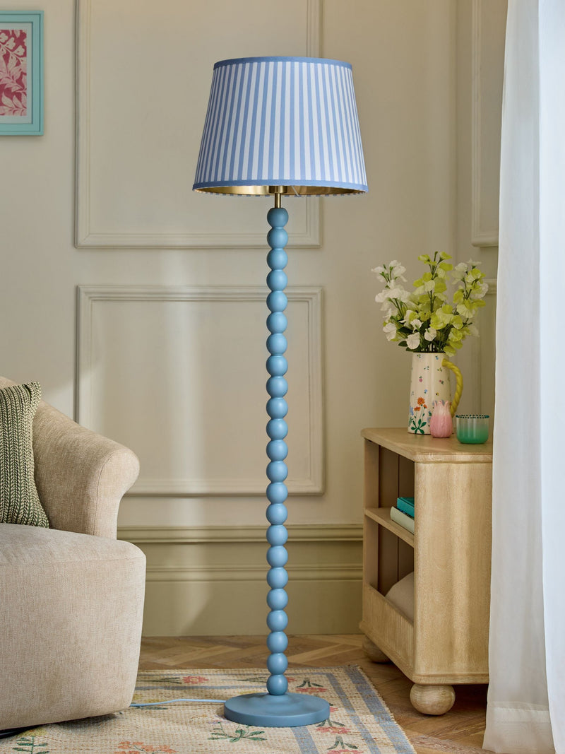 Millie blue stripe bobbin floor lamp 152.5cm, UK version
