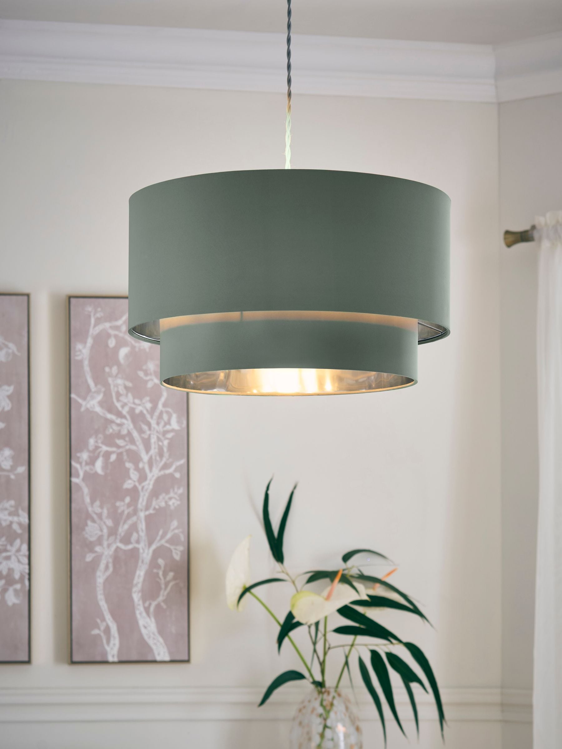Next Champagne Gold Rico Easy Fit Drum Ceiling Light Shade