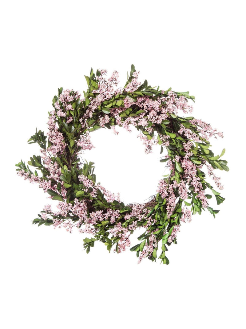 Premier Decorations Ltd 35cm Dried Pink Buxus Leaf Wreath