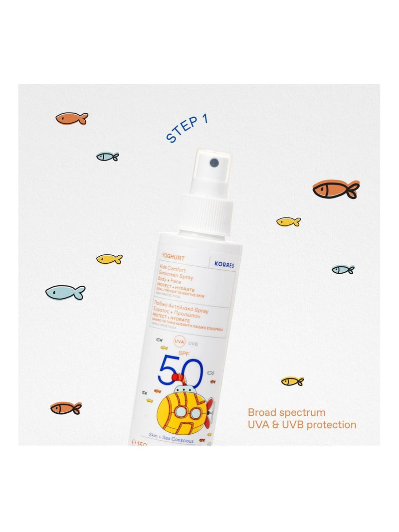 Korres Yoghurt kids sunscreen spray 150ml, UK version