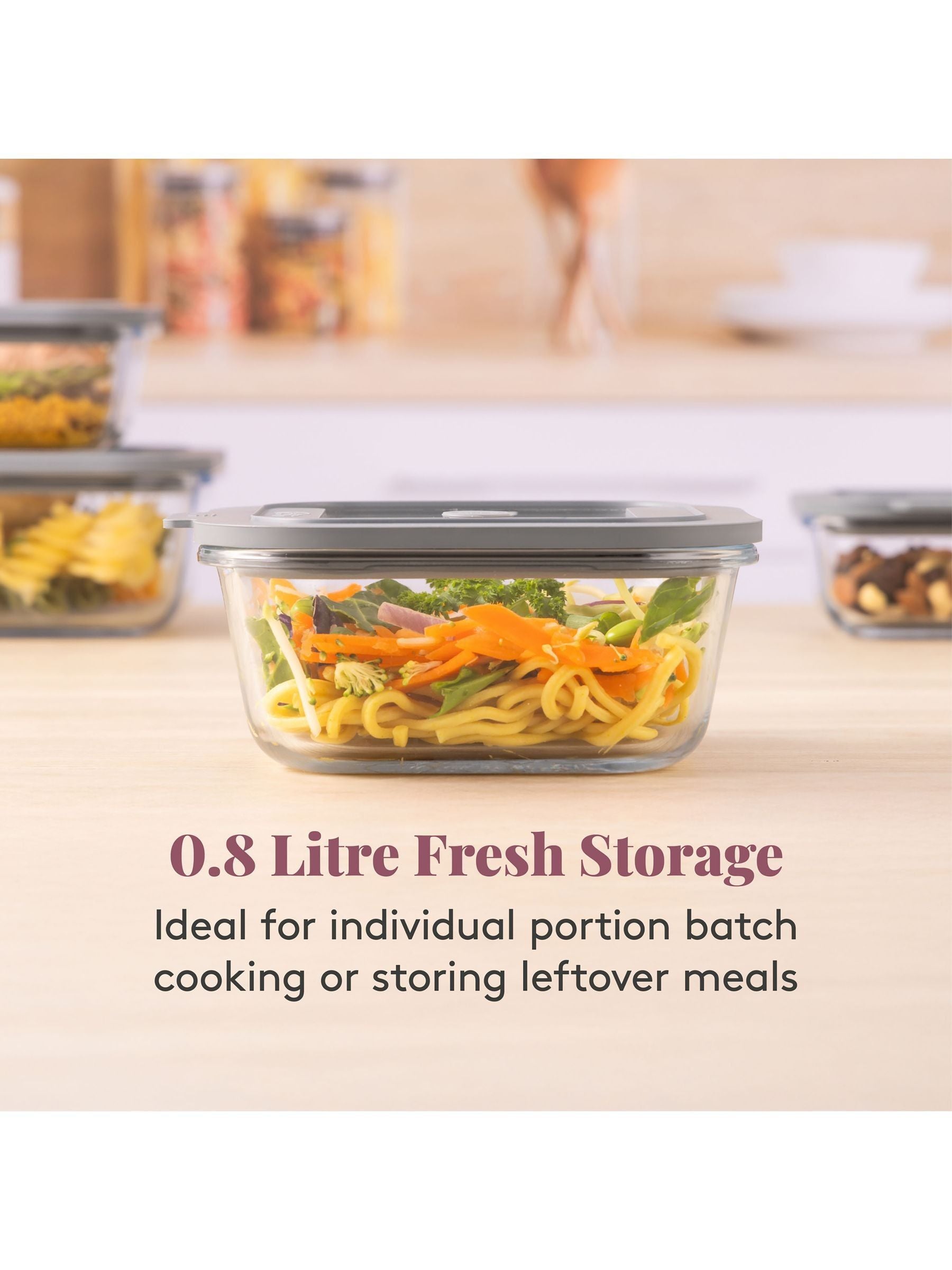 Kilner glass food storage containers set of 4 0.8L (British brand)