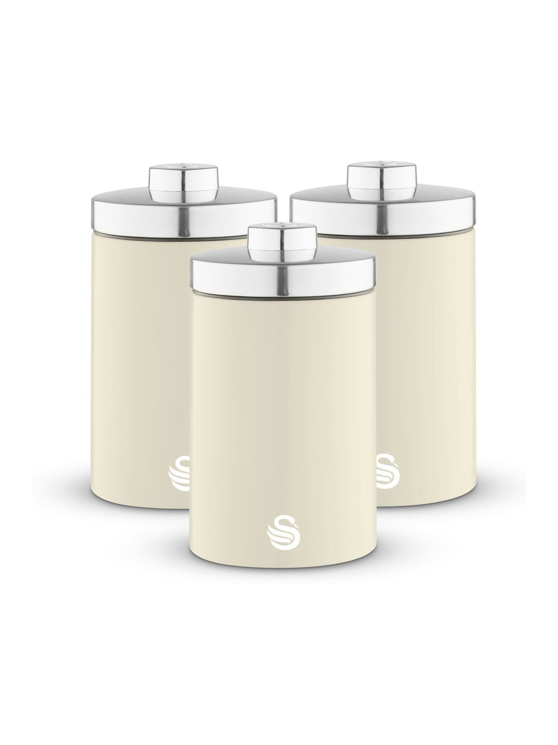 Swan cream kitchen canisters set of 3, UK version