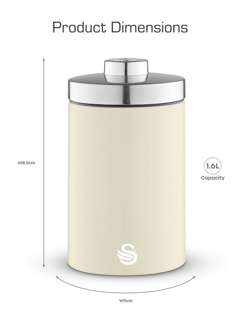 Swan cream kitchen canisters set of 3, UK version