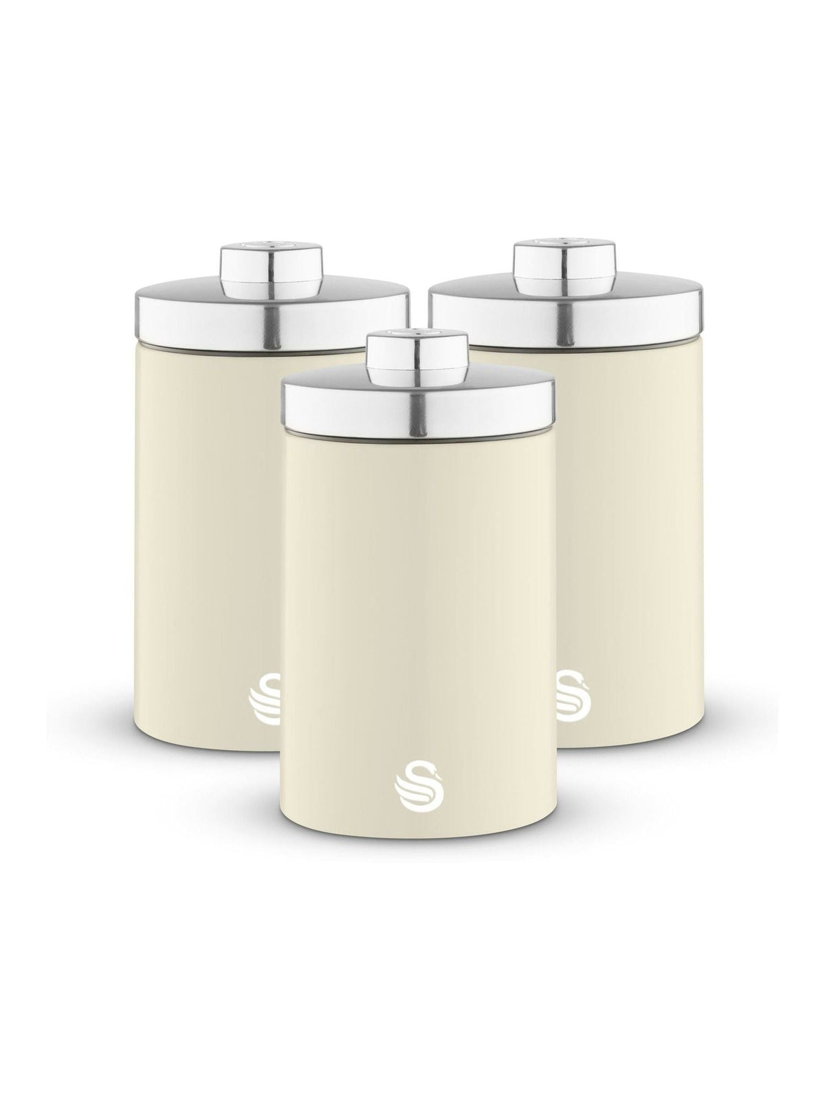 Swan cream kitchen canisters set of 3, UK version