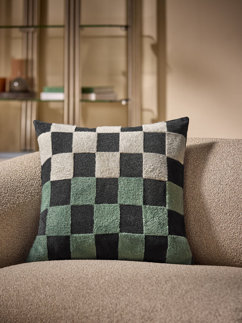 MADE.COM Blue Tilo Checkerboard Cushion