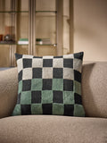 MADE.COM Blue Tilo Checkerboard Cushion