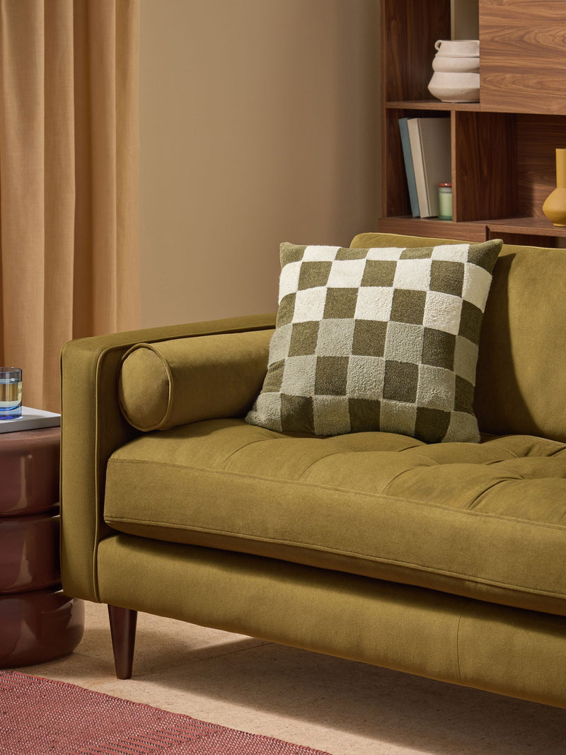 MADE.COM Green Tilo Checkerboard Cushion