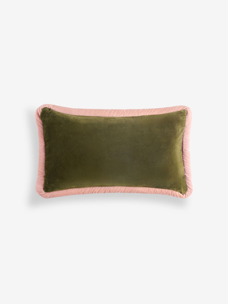 MADE.COM Huxley cushion khaki aubergine velvet, imported from the UK