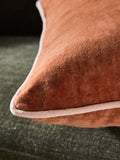 MADE.COM rust orange Bailey cotton velvet piped cushion 50x50cm (British brand)