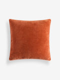 MADE.COM rust orange Bailey cotton velvet piped cushion 50x50cm (British brand)