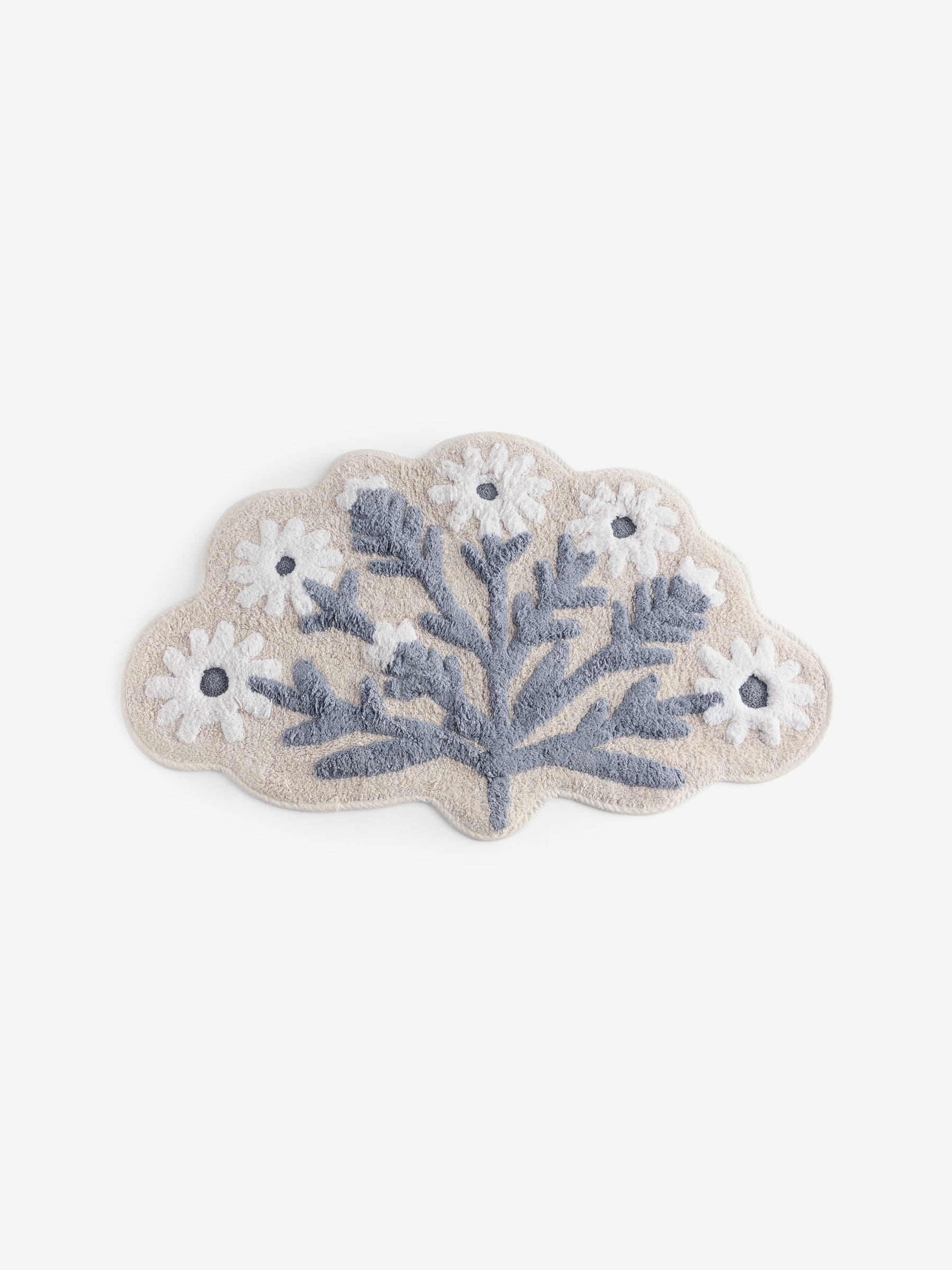 Blue floral bath mat 80x50cm, UK version